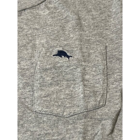 Tommy Bahama Boys Gray Pocket T Shirt Short Sleeves Blue Embroidery LogoSize L(6 - Picture 2 of 4